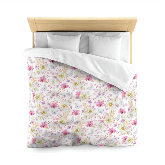 Spring Butterflies and Roses Microfiber Duvet Cover