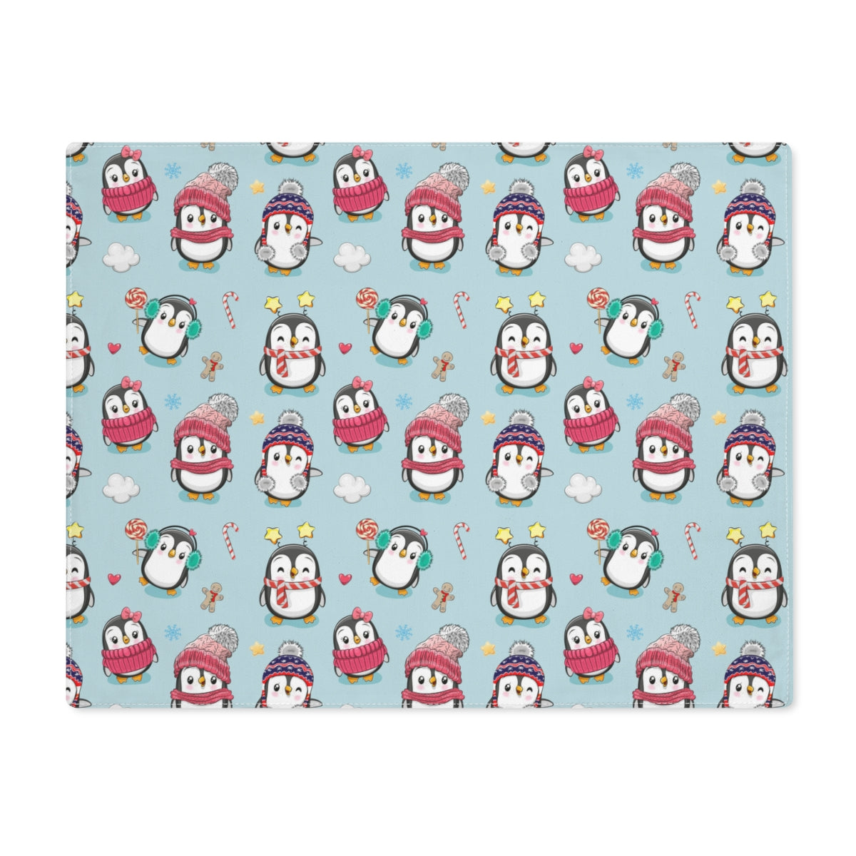 Penguins in Winter Clothes Placemat