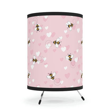 Honey Bee Hearts Tripod Lamp with High-Res Printed Shade, US\CA plug