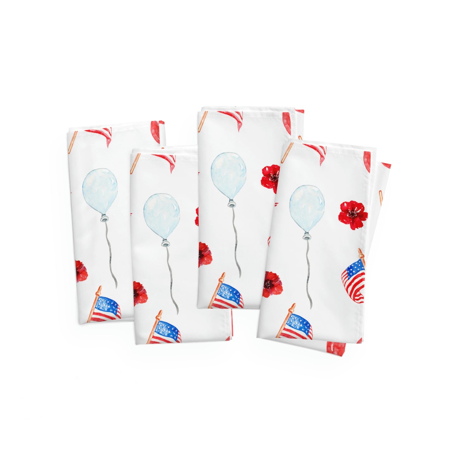 American Flags and Balloons Napkins Set of Four