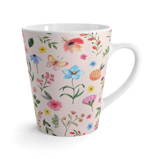 Spring Daisies and Butterflies Latte Mug