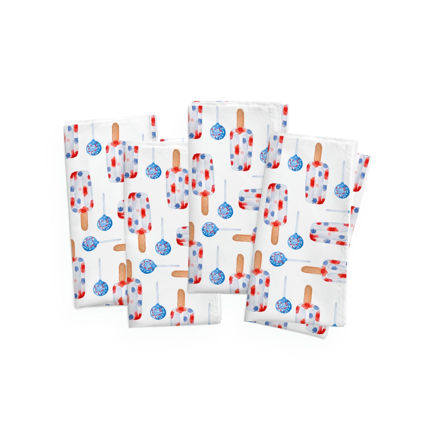 Red and Blue Popsicles Napkins Set of 4
