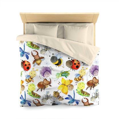 Ladybugs, Bees and Dragonflies Microfiber Duvet Cover
