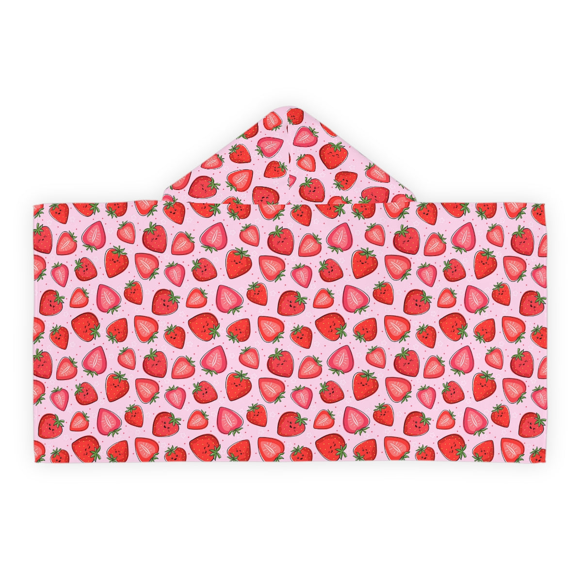 Kawaii Strawberries Youth Hooded Towel