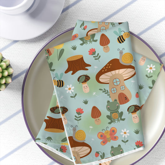 Frogs and Mushrooms Napkins Set of 4