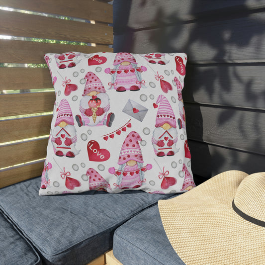 Gnomes and Hearts Outdoor Pillow