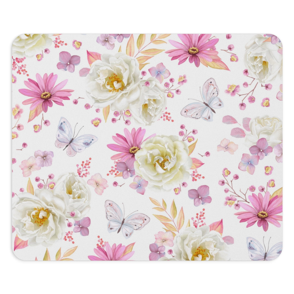 Spring Butterflies and Roses Mouse Pad
