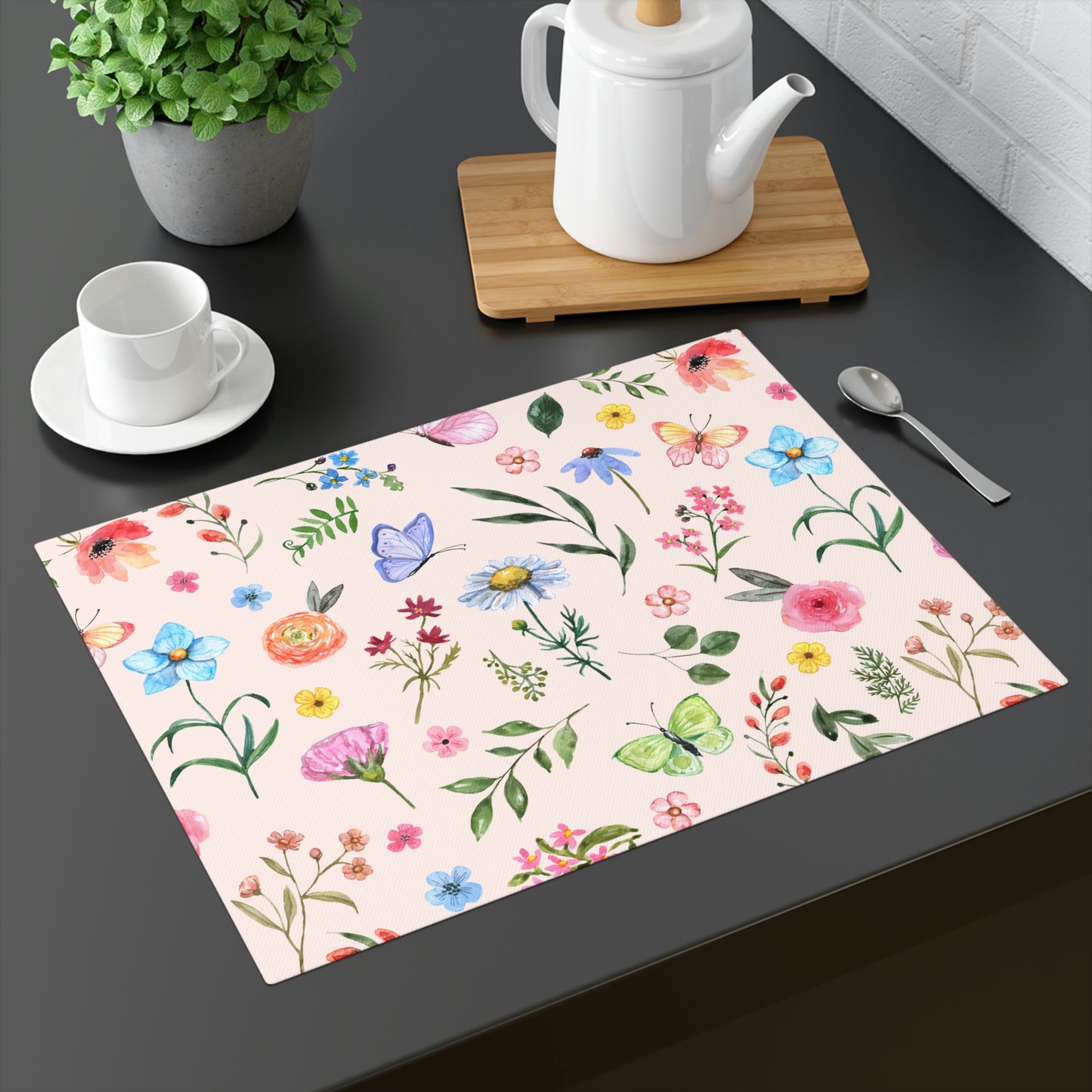 Spring Daisies and Butterflies Placemat, 1pc