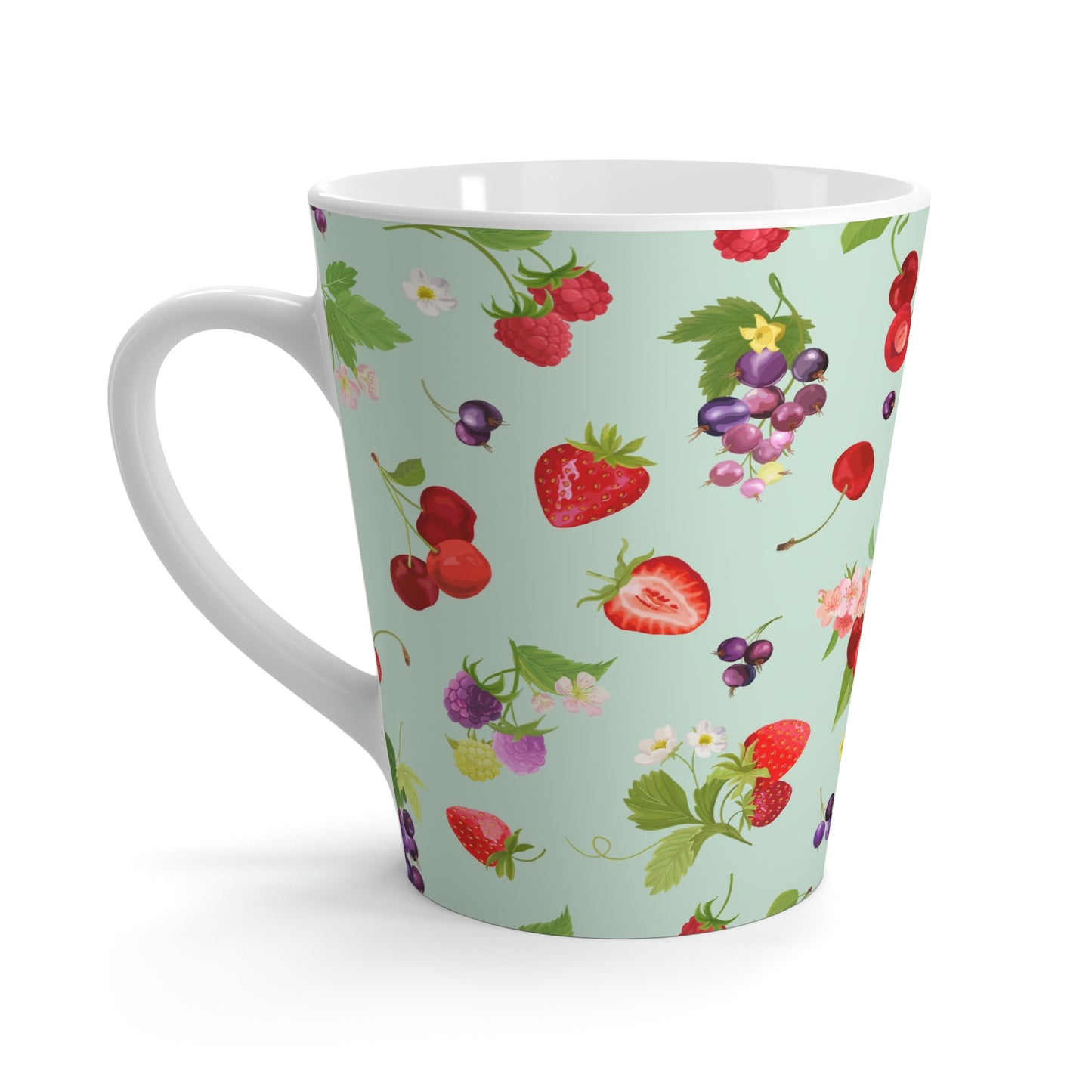 Cherries and Strawberries Latte Mug