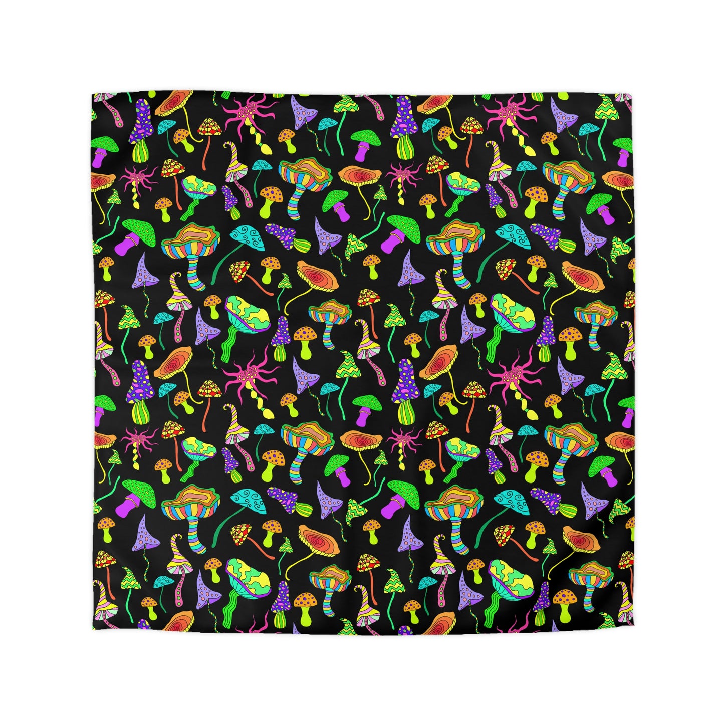 Happy Mushrooms Microfiber Duvet Cover