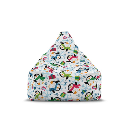 Penguins and Snowflakes Bean Bag Chair Cover