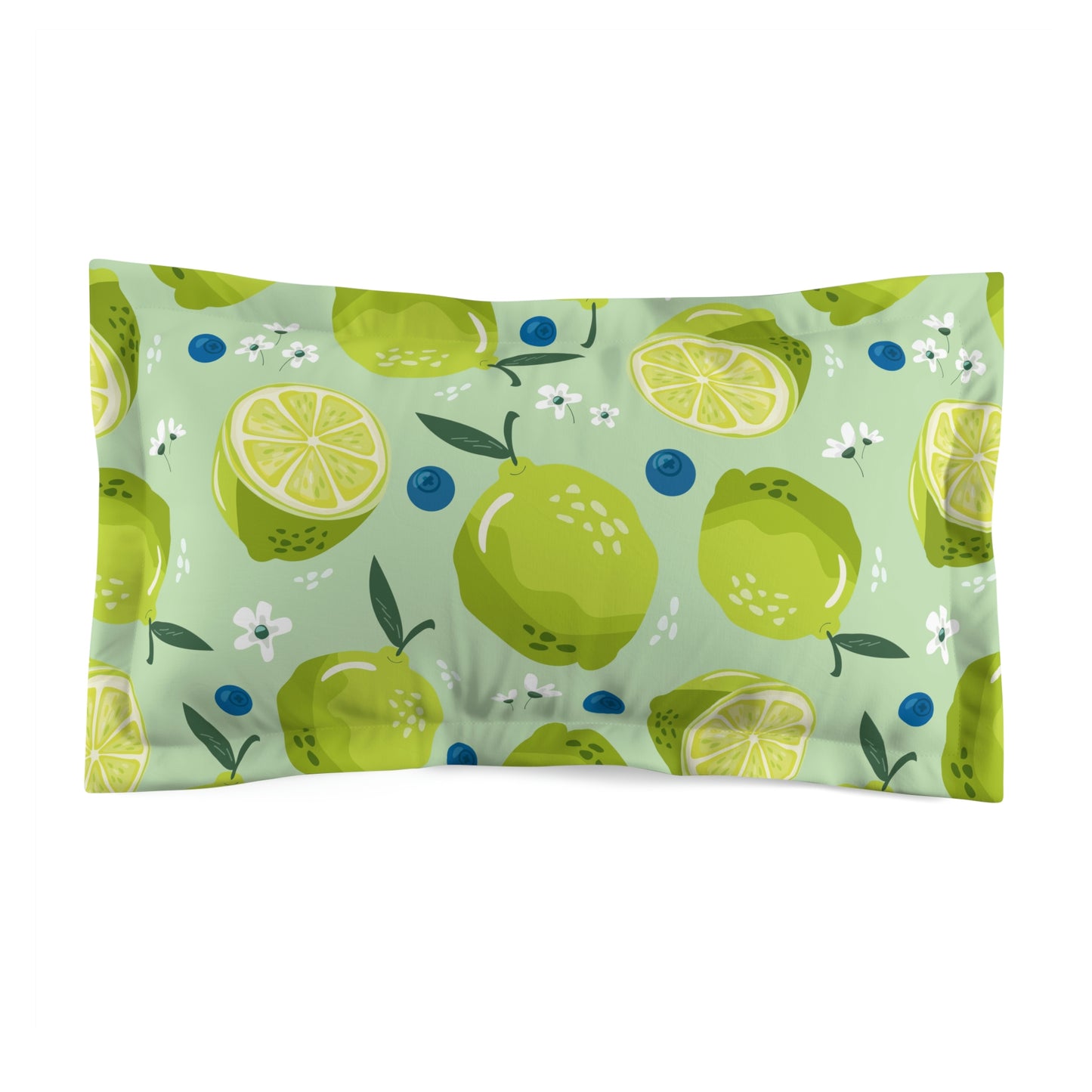 Limes and Blueberries Microfiber Pillow Sham