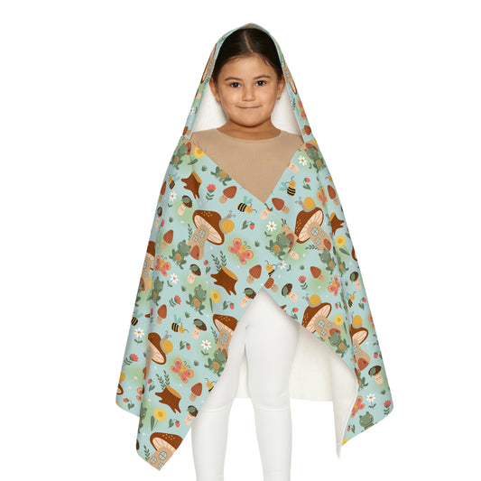 Frogs and Mushrooms Youth Hooded Towel