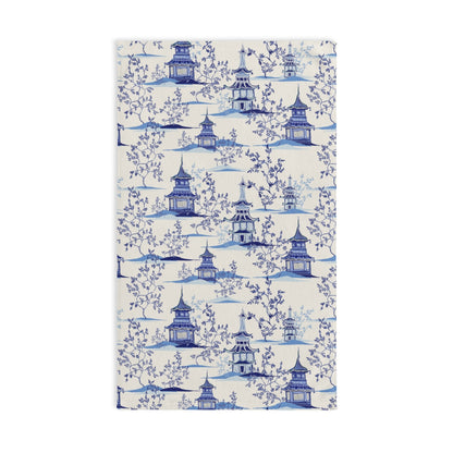 Chinoiserie Vintage Chinese Pagodas Hand Towel