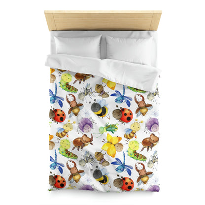 Ladybugs, Bees and Dragonflies Microfiber Duvet Cover