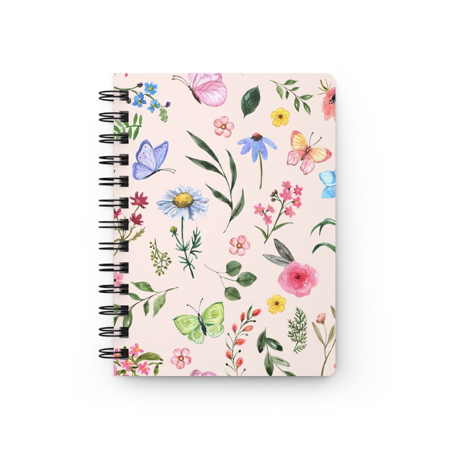 Spring Daisies and Butterflies Spiral Bound Journal