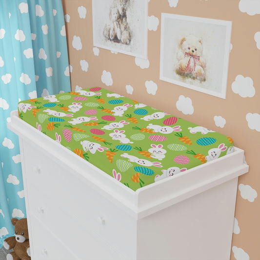 Bunnies and Eggs Baby Changing Pad Cover