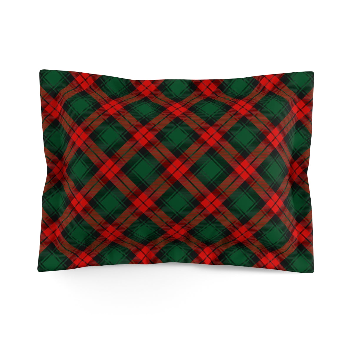 Red and Green Tartan Plaid Microfiber Pillow Sham