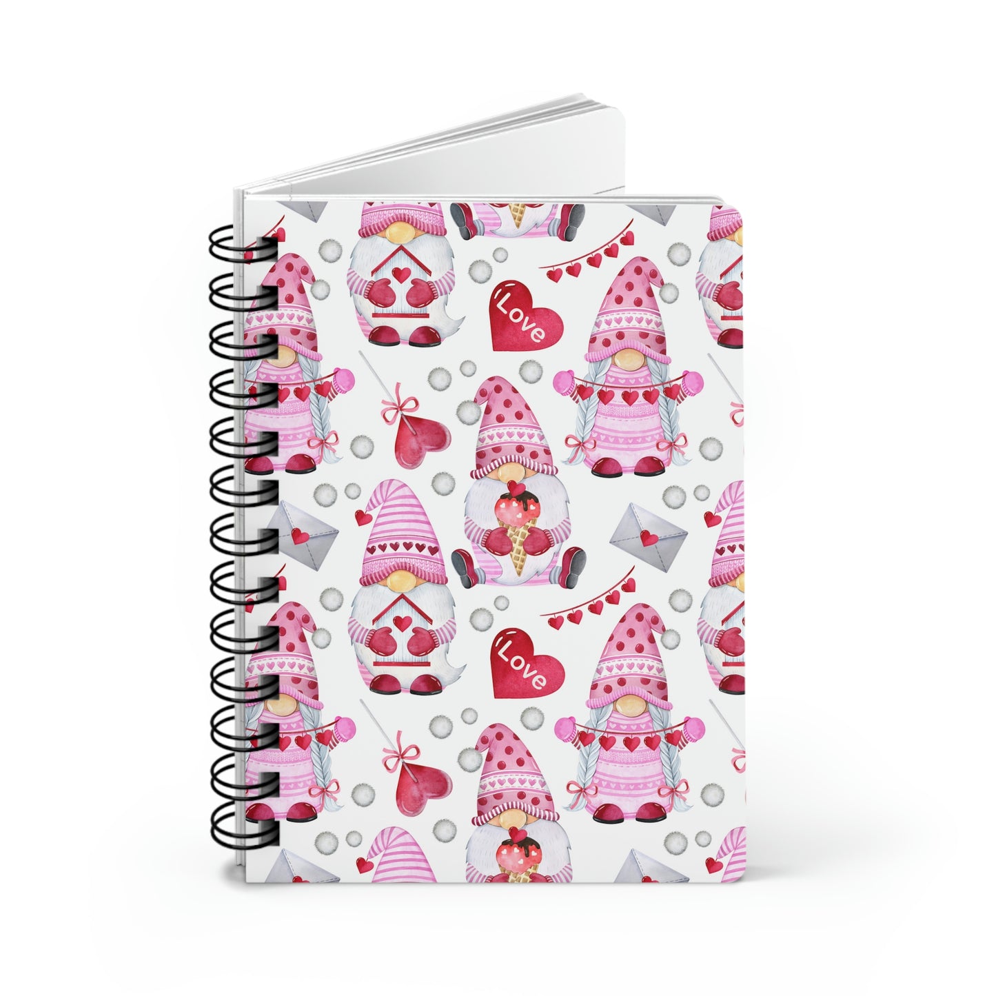Gnomes and Hearts Spiral Bound Journal