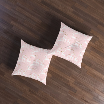 Magical Reindeers Tufted Floor Pillow, Square