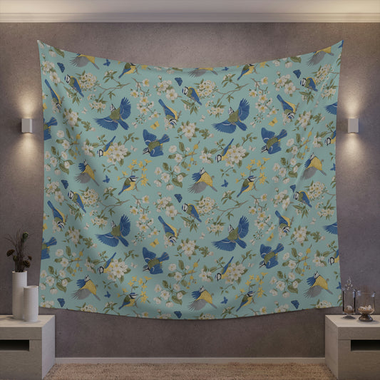 Chinoiserie Birds and Flowers Printed Wall Tapestry