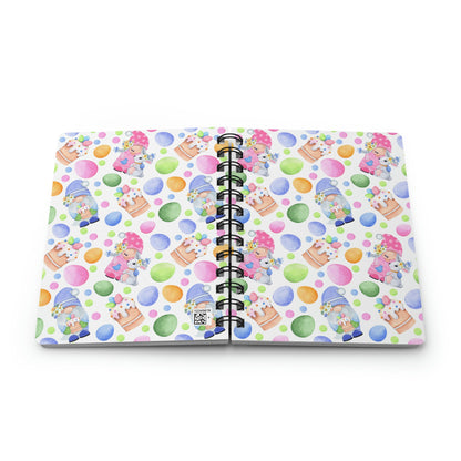 Easter Gnomes and Pastel Eggs Spiral Bound Journal