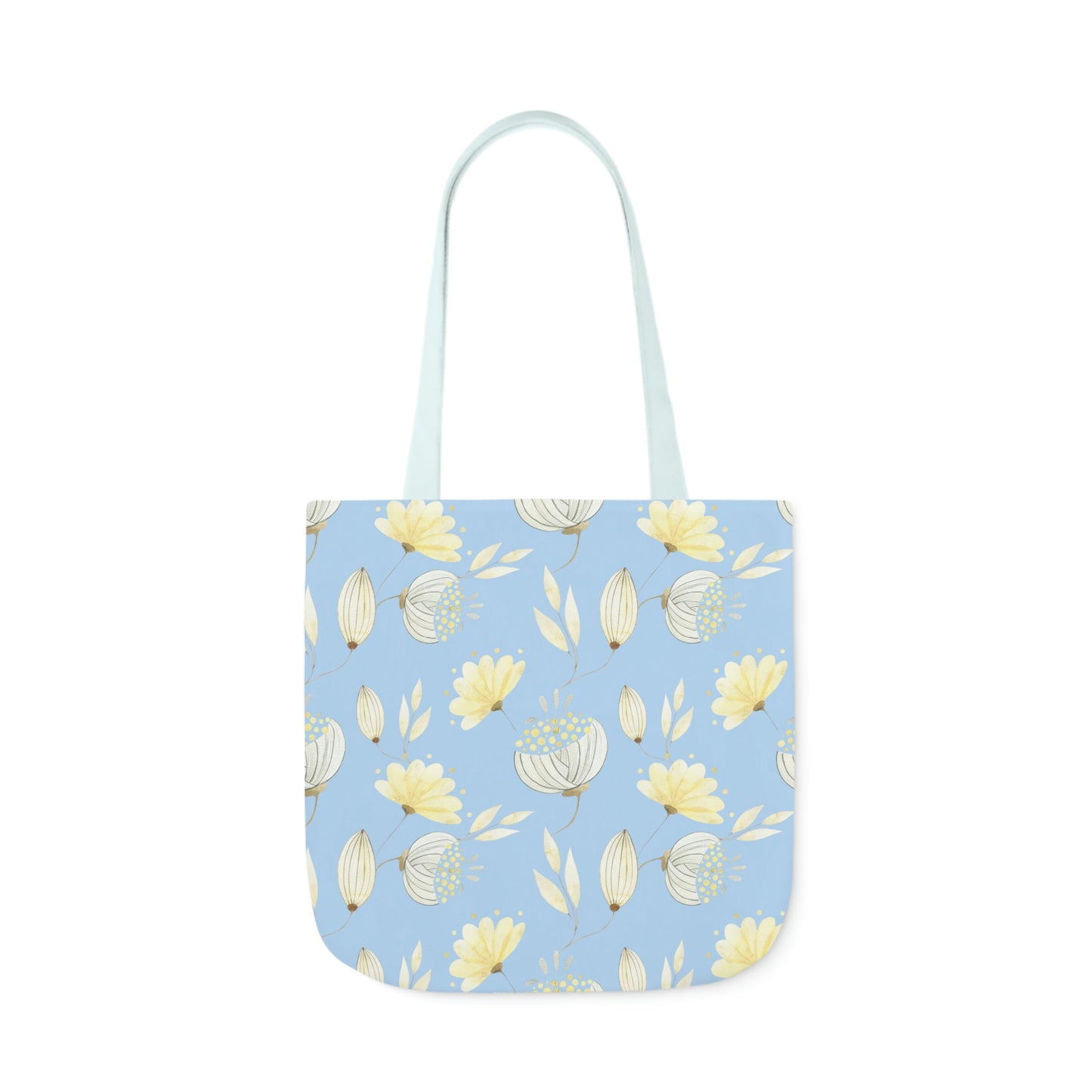 Yellow Flowers Polyester Canvas Tote Bag