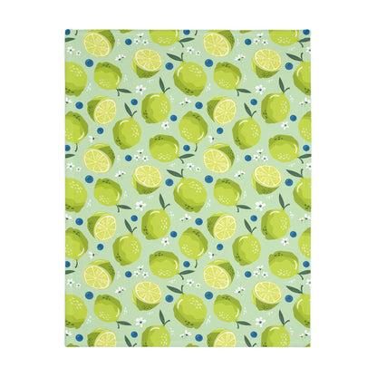 Limes and Blueberries Velveteen Minky Blanket (Two-sided print)