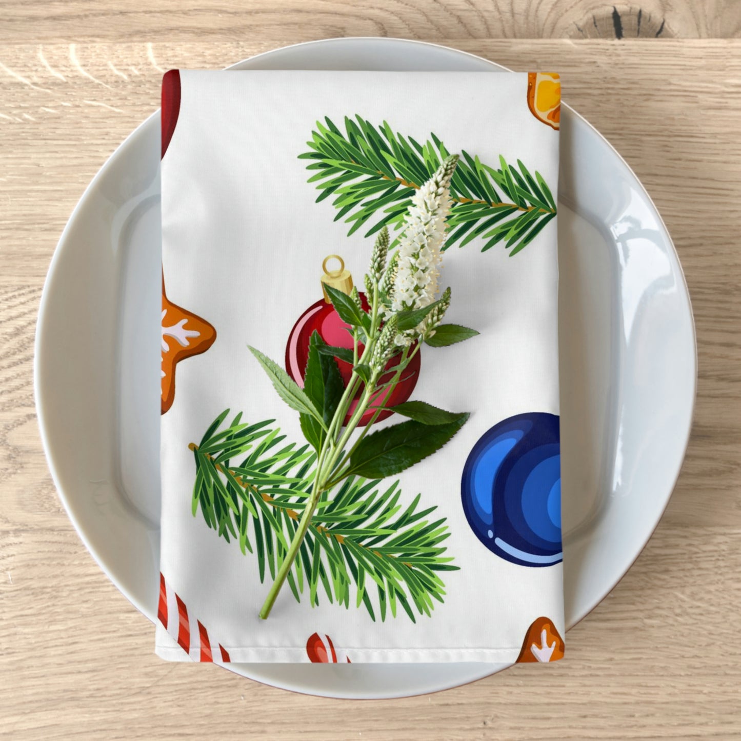 Candy Canes and Ornaments Napkins Set of 4