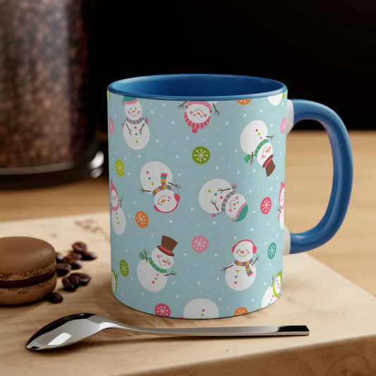 Christmas Happy Snowmen Accent Coffee Mug, 11oz