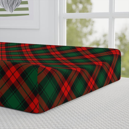Red and Green Tartan Plaid Baby Changing Pad Cover