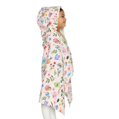 Spring Daisies and Butterflies Youth Hooded Towel