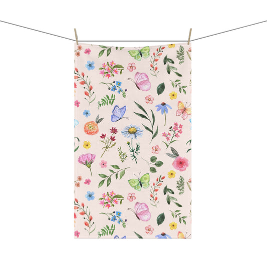 Spring Daisies and Butterflies Kitchen Towel