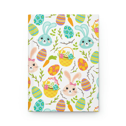Pink and Blue Easter Bunnies Hardcover Journal