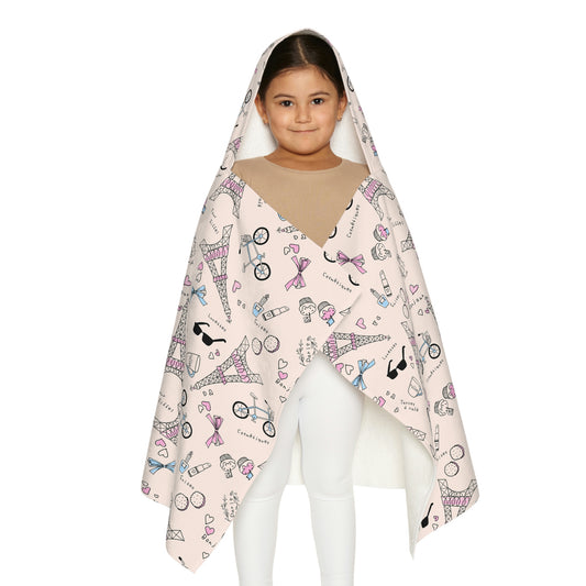 Eiffel Tower Youth Hooded Towel