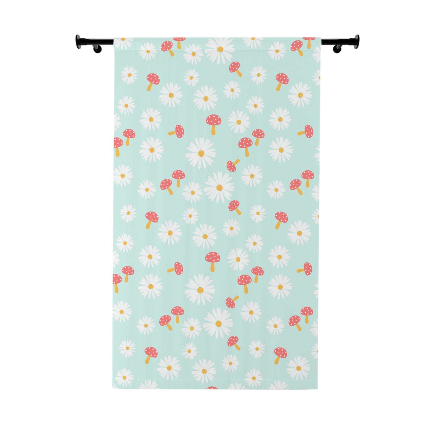 Daisies and Mushrooms Blackout Window Curtain (1 Piece)