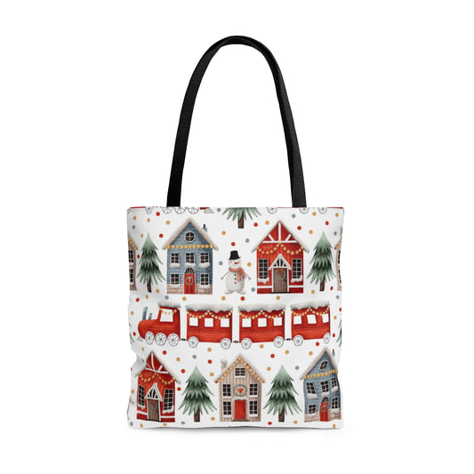 Christmas Trains and Houses Tote Bag