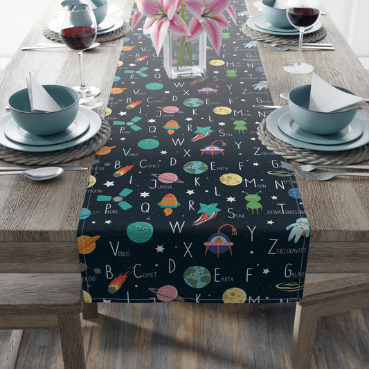 Space Alphabet Table Runner (Cotton, Poly)