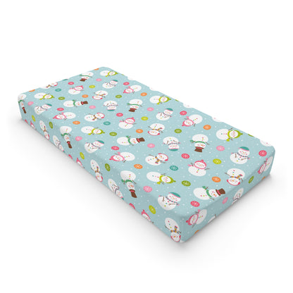 Christmas Happy Snowmen Baby Changing Pad Cover