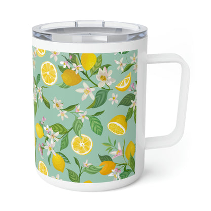 Lemons and Flowers Insulated Coffee Mug, 10oz