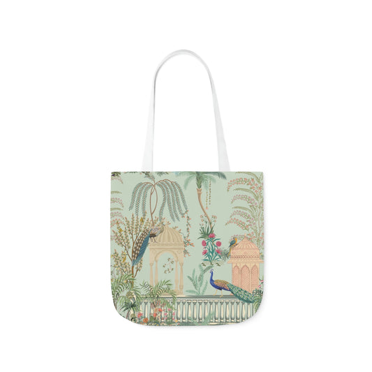 Lovely Peacocks Polyester Canvas Tote Bag