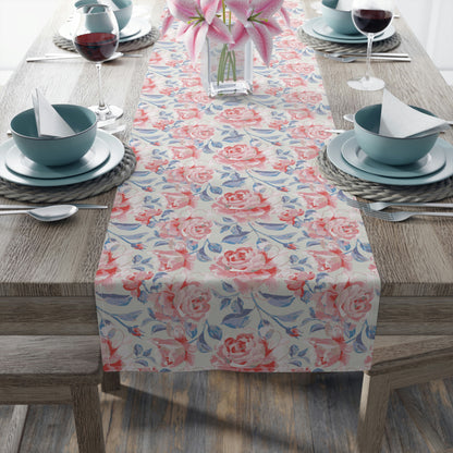 Pink Roses Table Runner (Cotton, Poly)