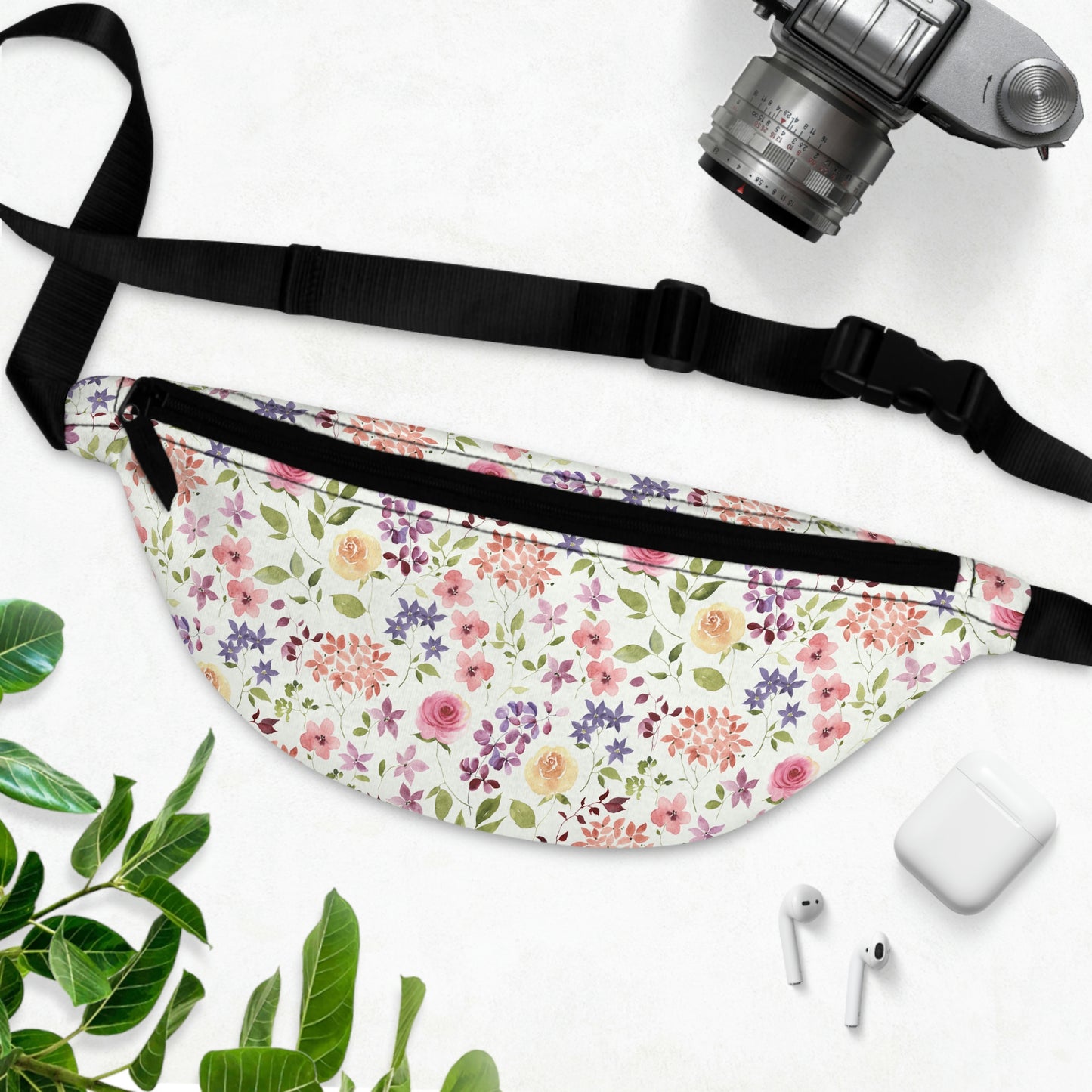 Yellow and Pink Roses Fanny Pack
