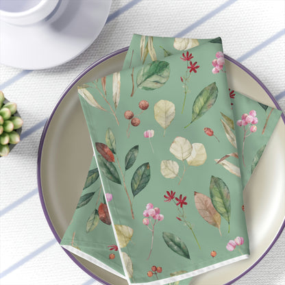 Leaves and Berries Cloth Napkins Set of 4 | Gifts For Home | Gifts For Her