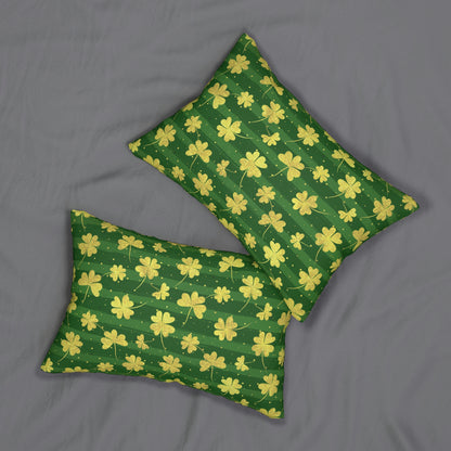 Gold Clovers Lumbar Pillow