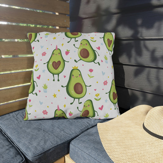 Kawaii Avocados Outdoor Pillow
