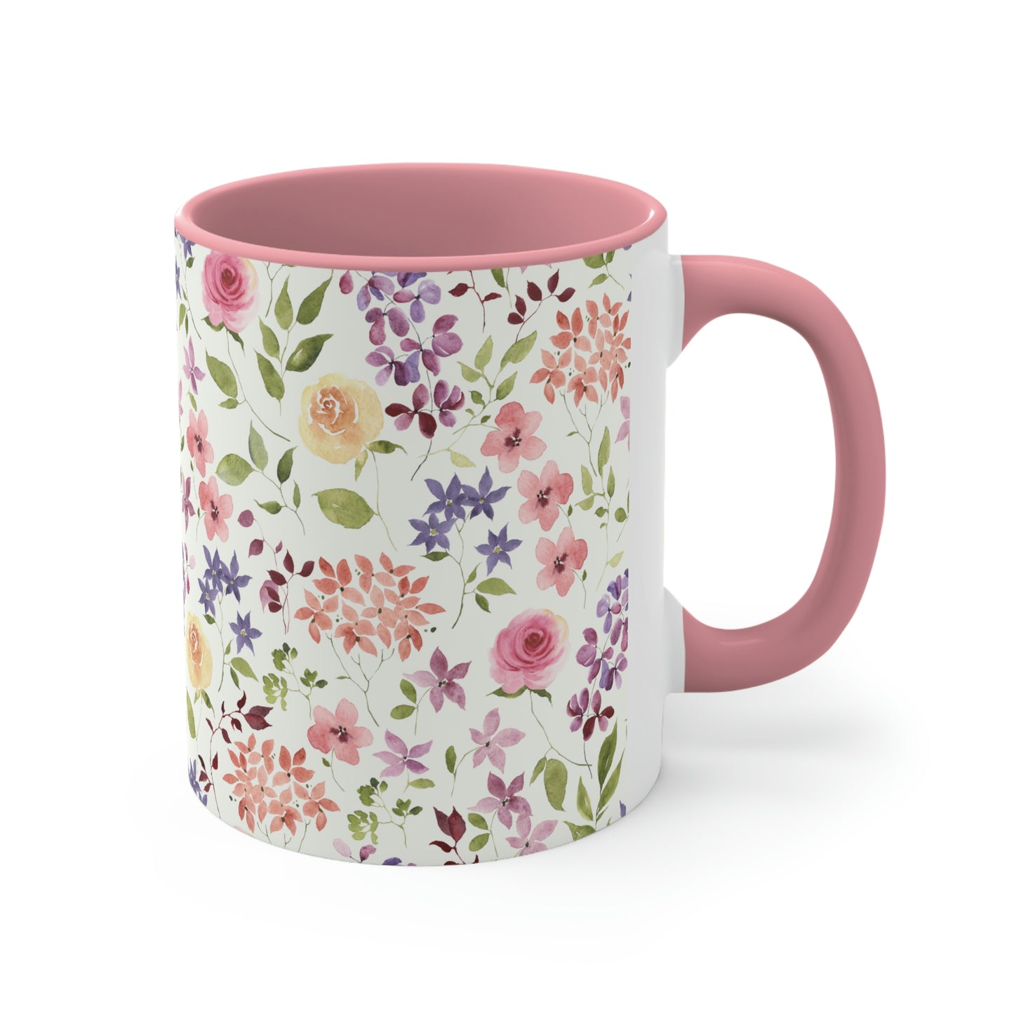 Yellow and Pink Roses Coffee Mug, 11oz