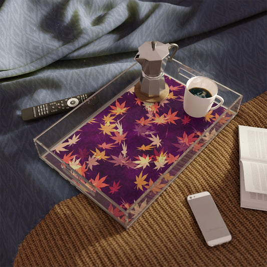 Autumn Leaves Acrylic Serving Tray