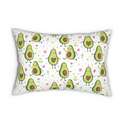 Kawaii Avocados Spun Polyester Lumbar Pillow
