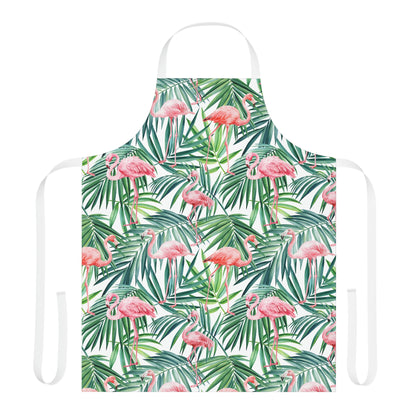Pink Flamingos and Palm Leaves Apron